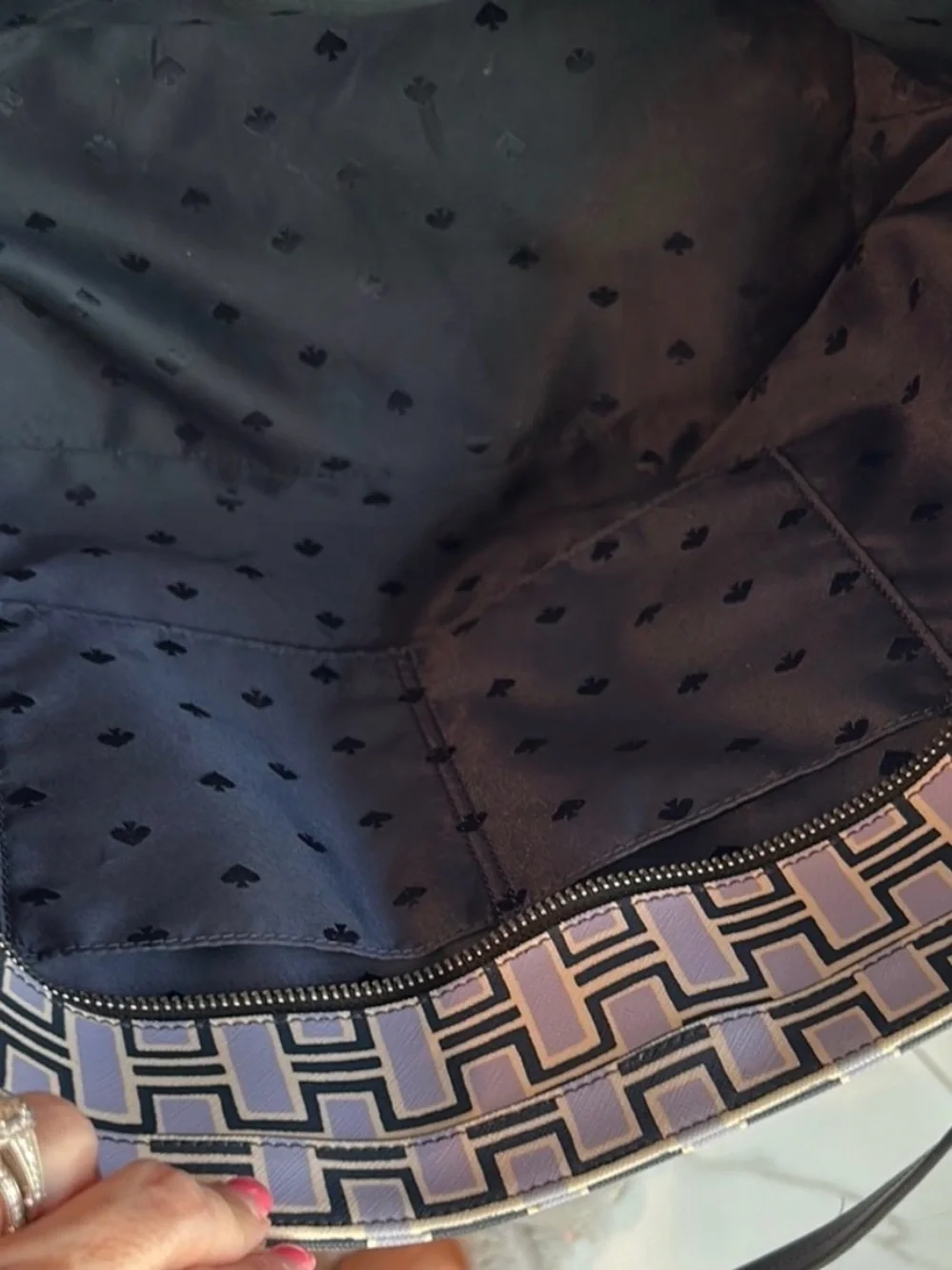 kate spade Black and White Geometric Tote